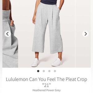 Lululemon “can you feel the pleate” cropped pants